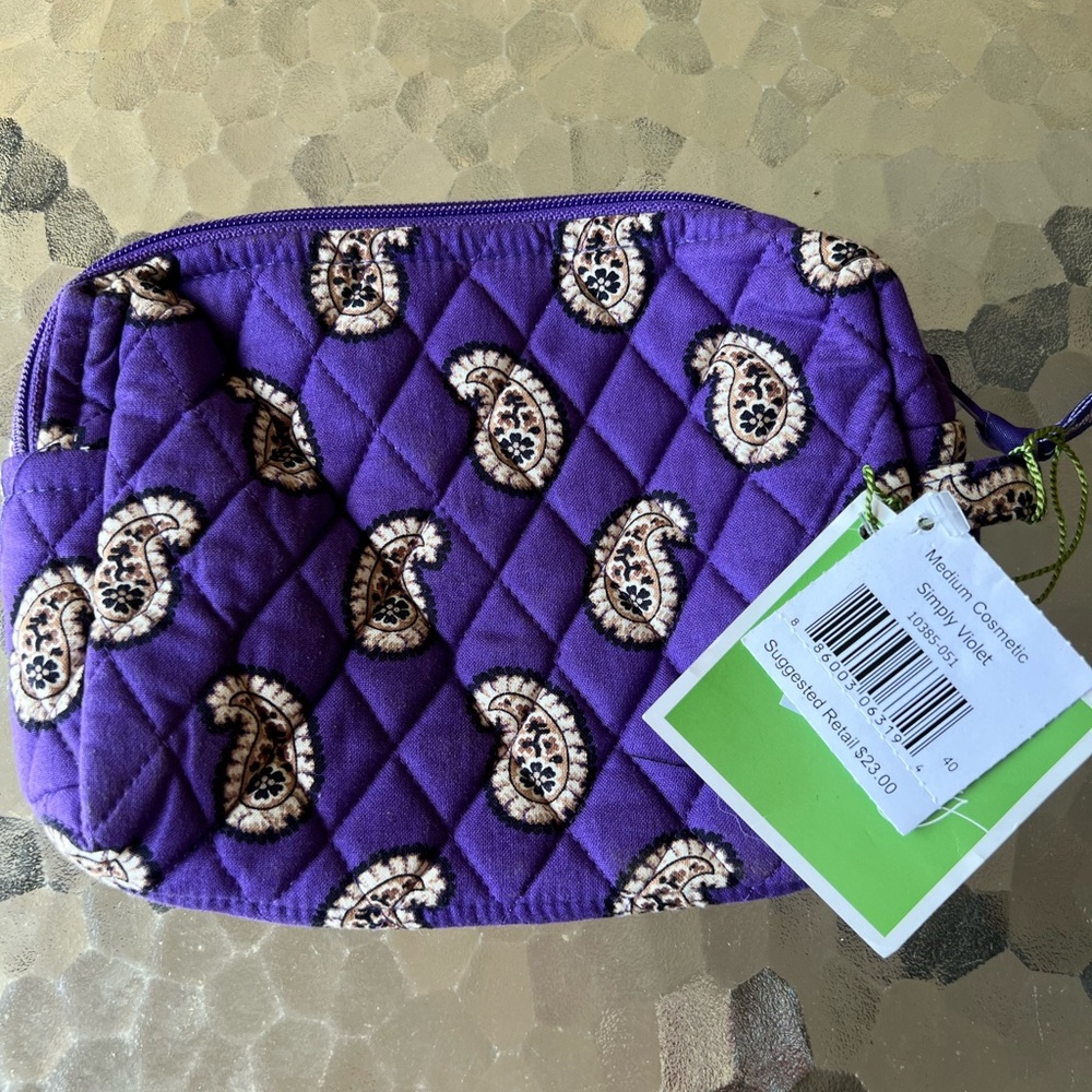 Vera Bradley Purple Quilted Cosmetic Bag
